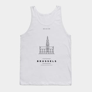 Brussels Minimal Black Line Design Tank Top